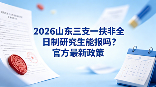 2026山东三支一扶非全日制研究生能报吗?官方最新政策